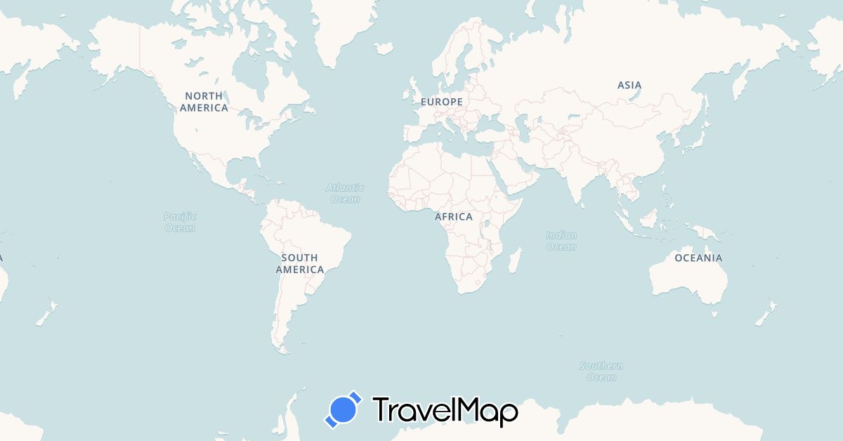 TravelMap itinerary: driving in Brazil, China, Germany, Dominican Republic, Greece, India, Kenya, Morocco, Mexico, Russia, Thailand, United States (Africa, Asia, Europe, North America, South America)